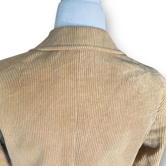 Vintage 80s Beige Tailored Corduroy Blazer Jacket Academia Preppy 10 - Picture 6 of 10